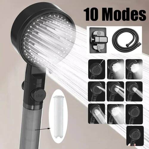 10 Spray Filtered Shower Head High-Pressure Handheld Water S
