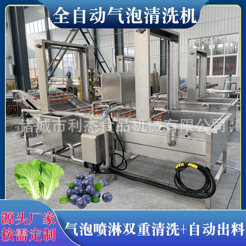 西蓝花生菜喷淋洗菜机净菜清洗加工设备中药材果蔬气泡清洗机