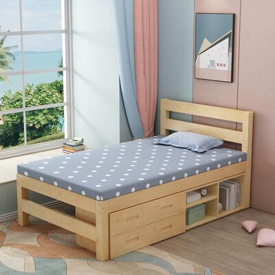 1实床架VXL现代简约.2米单人家用儿木童1.5高脚床人1.8m双收纳储