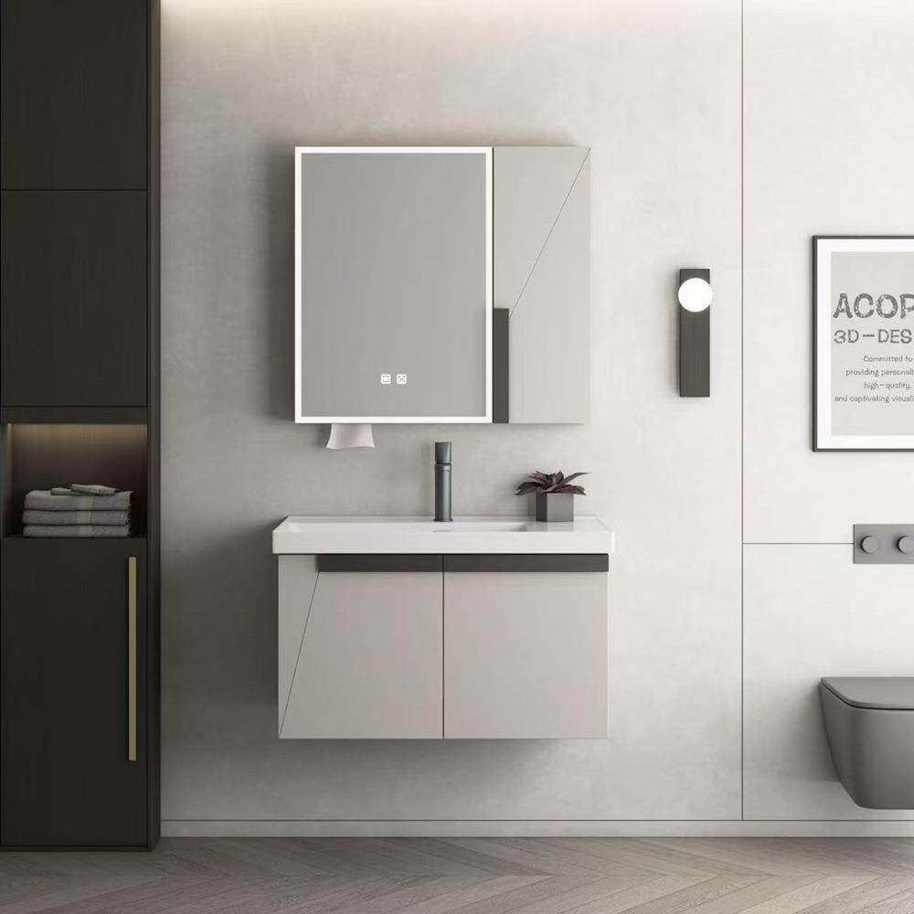 不锈钢太空铝蜂窝洗脸卫生间小户型浴室组合柜阳台洗手陶瓷一体盆