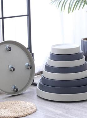 塑料可移动花盆托盘滚轮万向轮花盘拖盘底座底盘接水盘带滑轮