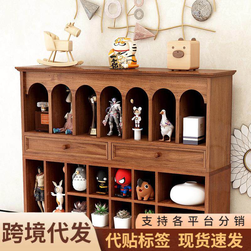 复古实木质抽屉收纳盒桌面文具饰品胶带化妆品整理多层zakka柜子