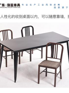 复古工业风铁艺TC120-60属桌北欧火子方形金吧台桌咖桌啡厅餐锅桌