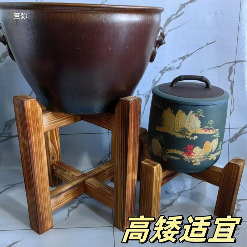 架子实木水酒TAA缸缸托盘木架花盆鱼缸架手推小架石座磨酒坛底架