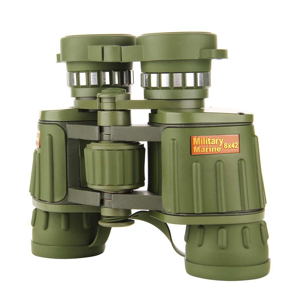 厂家直销 新款高倍高清8x42  大目镜军绿色旅游户外 双筒望远镜