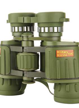 厂家直销 新款高倍高清8x42  大目镜军绿色旅游户外 双筒望远镜