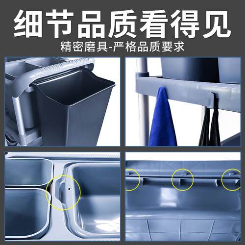 收餐推车撤收拾餐桌商用集饭餐厅移动歺清垃圾桶收碗台YH-022车三