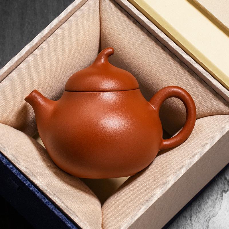 紫砂壶朱泥梨壶茶壶家用泡茶中式陶瓷茶具茶壶高档家用单壶