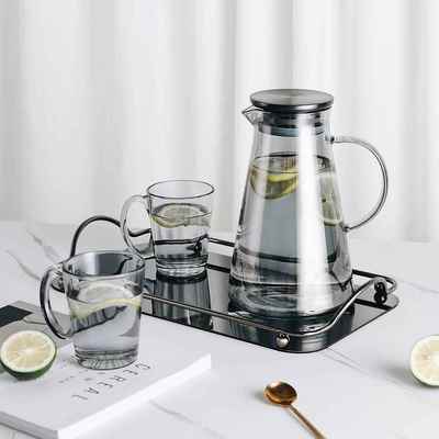 耐高温玻璃杯子套装家用家庭客厅待客茶杯水杯带把手喝水杯子申恒
