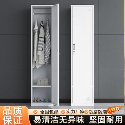 单门更衣柜铁皮员工家用阳台边柜多层夹缝小型储物柜带锁收纳柜