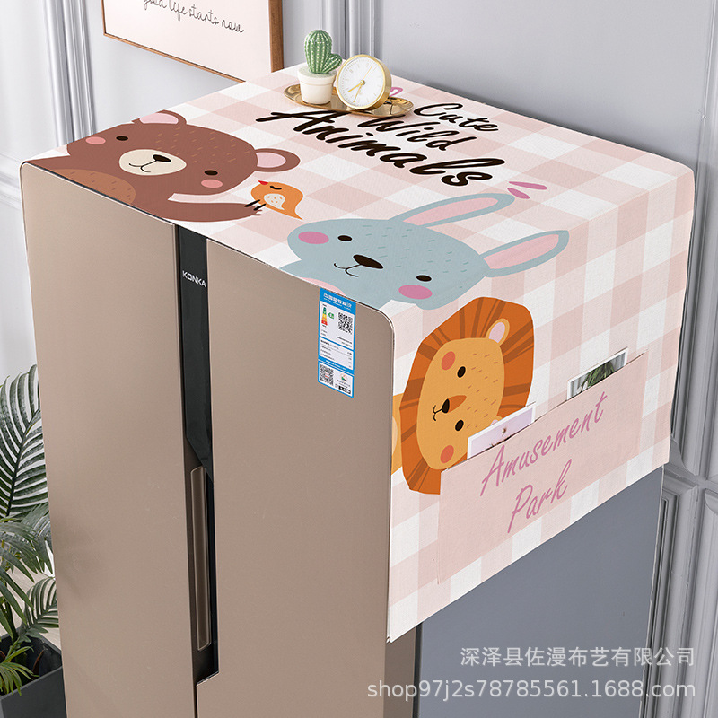跨境绿植卡通绿植简约冰箱巾防尘