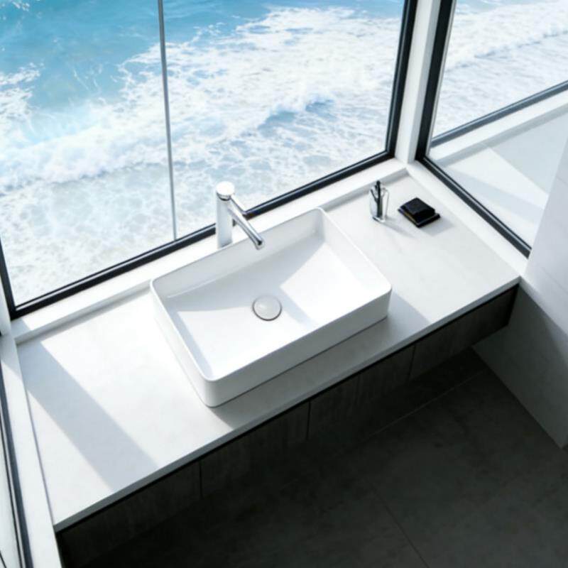 方形台上盆薄边陶瓷盆家用阳台小户型面盆脸盆卫生间洗漱池洗手盆