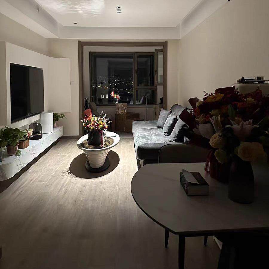 新款小户型钢化玻璃设计师茶几烤漆面家用客厅奶油风茶几边几组合