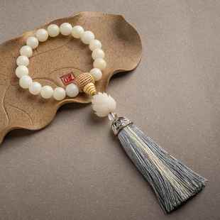 高档汽车档位珠饰品摆件玉菩车载宫白铃流苏装 饰品提复2古高档025