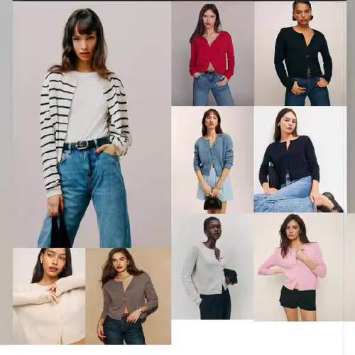 Women Fashion Cardigan Solid Color Long Sleeve Sweater