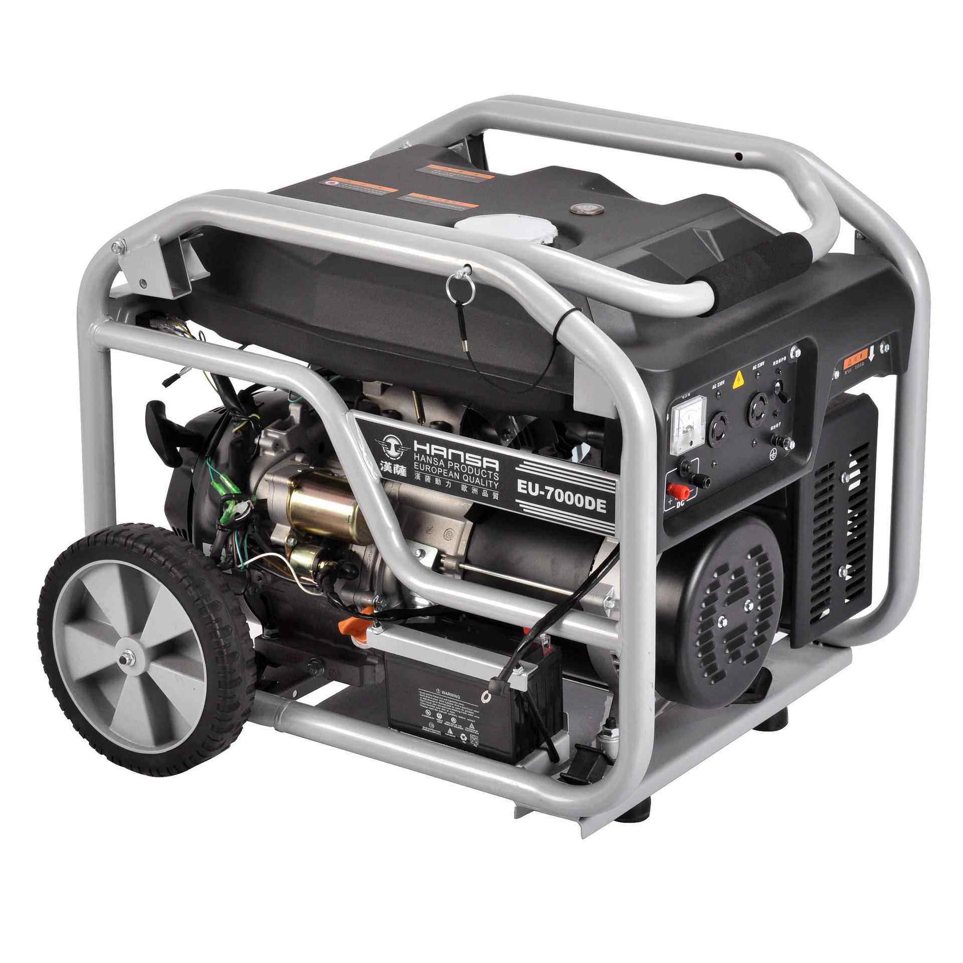 汉萨动力移动式2/3/5/6/8kw静音汽油发电机组电动小型家用便携式