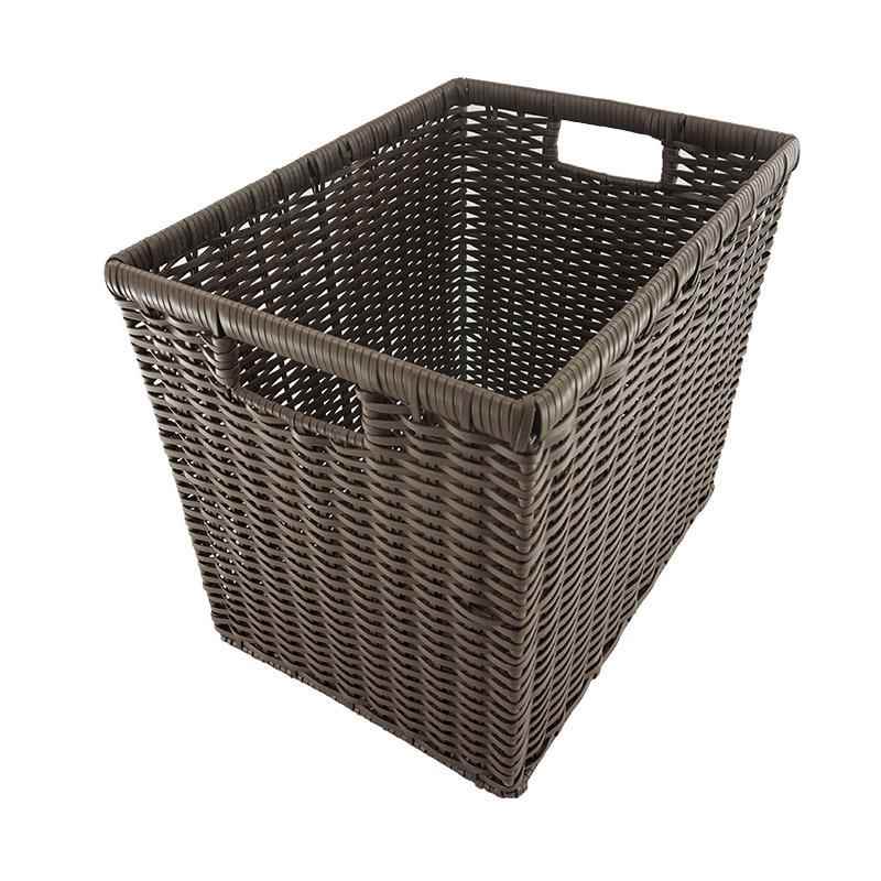 酒店洗衣篮新款金属架藤编毛巾筐民宿收纳篮脏衣篓