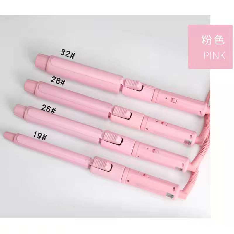 鹰堡卷发棒粉色电卷棒化妆师影楼专用空气刘海大波浪迷你卷直两用