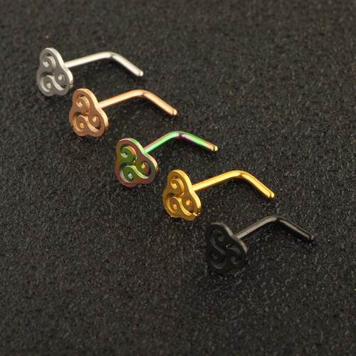 Stainless Steel Crystal Nose Stud Pack 20G L Shape Nose Ring
