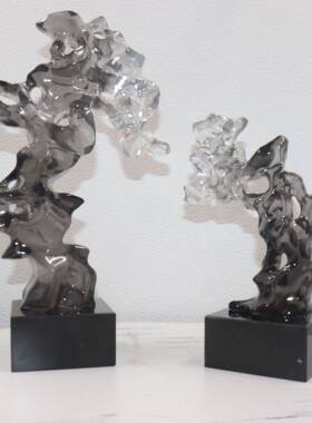 新透中式创意明太湖石雕塑摆厅件样板1售间楼处家具客书房样板间