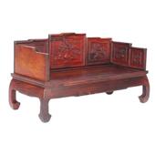 酸枝微型红 批发家具罗汉木质床家具微缩红木家具模型 摆件浮雕