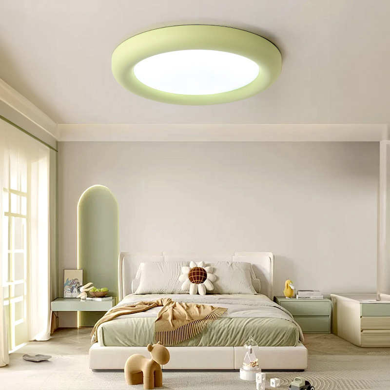 全光普护眼灯卧室吸顶儿童月亮灯具现代简约房间奶油风走廊过道灯