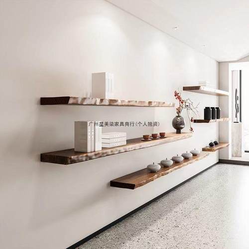 墙上架12712置则物架实木字隔板挂墙隔板书架装饰板不规展示上一