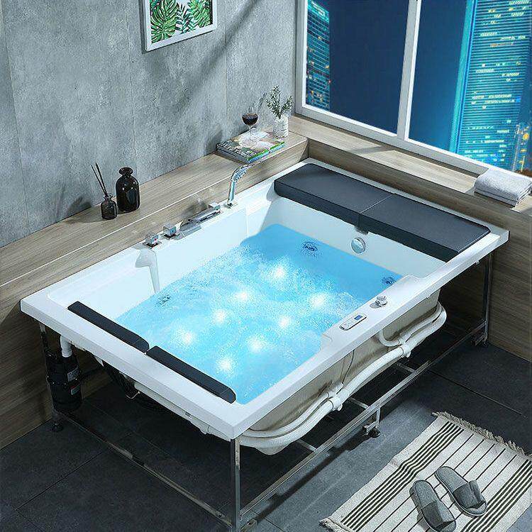 1.7米/1.85米双人嵌入式浴缸按摩冲浪亚克力智能恒温加热豪华浴盆