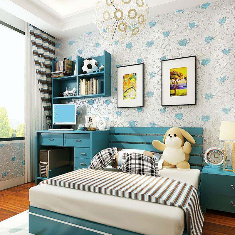 3d立体粉色少女心自粘墙纸 儿童房公主房男女孩卧室自贴背胶壁纸