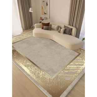 正品轻奢地毯定制金色招财地垫脏耐防滑现代简地约客高级感土黄色