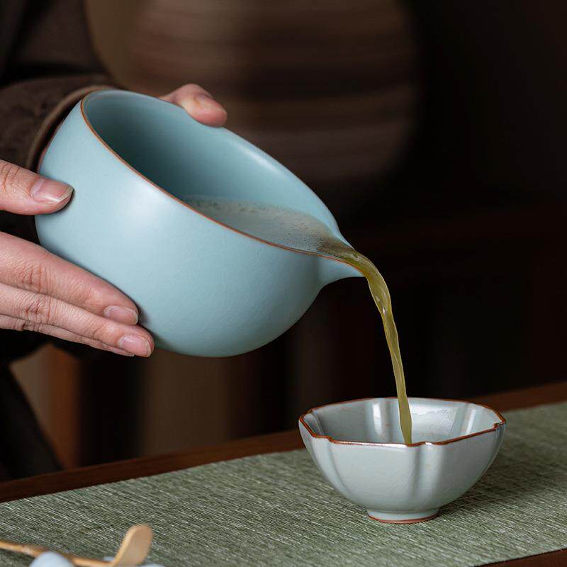 汝窑开片抹茶碗带嘴打抹茶工具刷点茶碗抹茶杯搅拌器茶筅器具套装