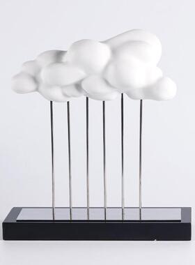 现代简约术抽象云朵雕KGS塑摆样板间酒店展厅艺书房书柜高档装件