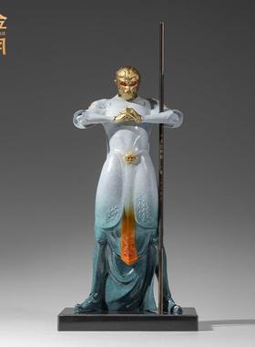 铜金岁月大圣归来孙悟空黄铜摆件黑神话孙悟空彩绘黄铜器装饰摆件