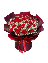 武汉鲜花店 19朵红玫瑰花束 武汉市区送货上门 配送到家 生日礼物