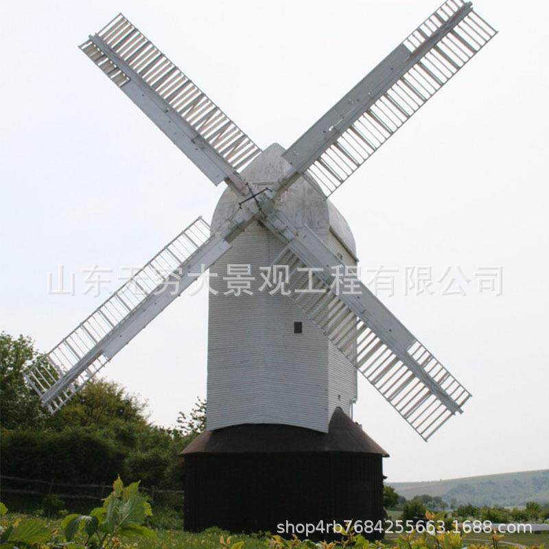 大型防腐木钢结构大风车湿地公园度假村景区公园装饰风车景观摆件