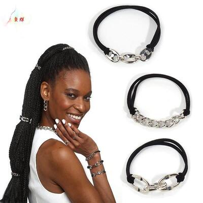 Metal Chain Rubber Band Hair Rope Hair Ring Bracelet Hands 1