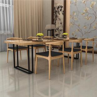 现代简约会学议桌公培训桌洽谈桌 司实木办公桌 图馆现代家用习桌