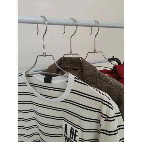 实心不锈钢衣架宽肩无痕衣架可旋转衣架挂钩家用晾衣服架子晒衣架