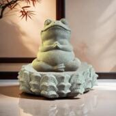 「佛蛙奉上 饰模具 皆得所愿」打坐青蛙硅胶模具水泥石膏禅意装