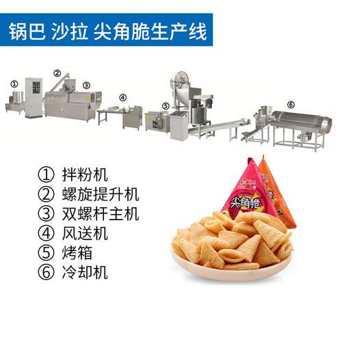 双螺膨化机玉片五谷杂KOV杆粮锅巴膨化品机生米产线食多功能膨化