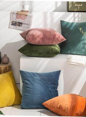 抱枕Throw pillow sofa back cushion cover velvet Pillow case