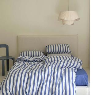 纯棉单品条纹被套150x200cm被罩学生宿舍200x230全棉单件被芯套