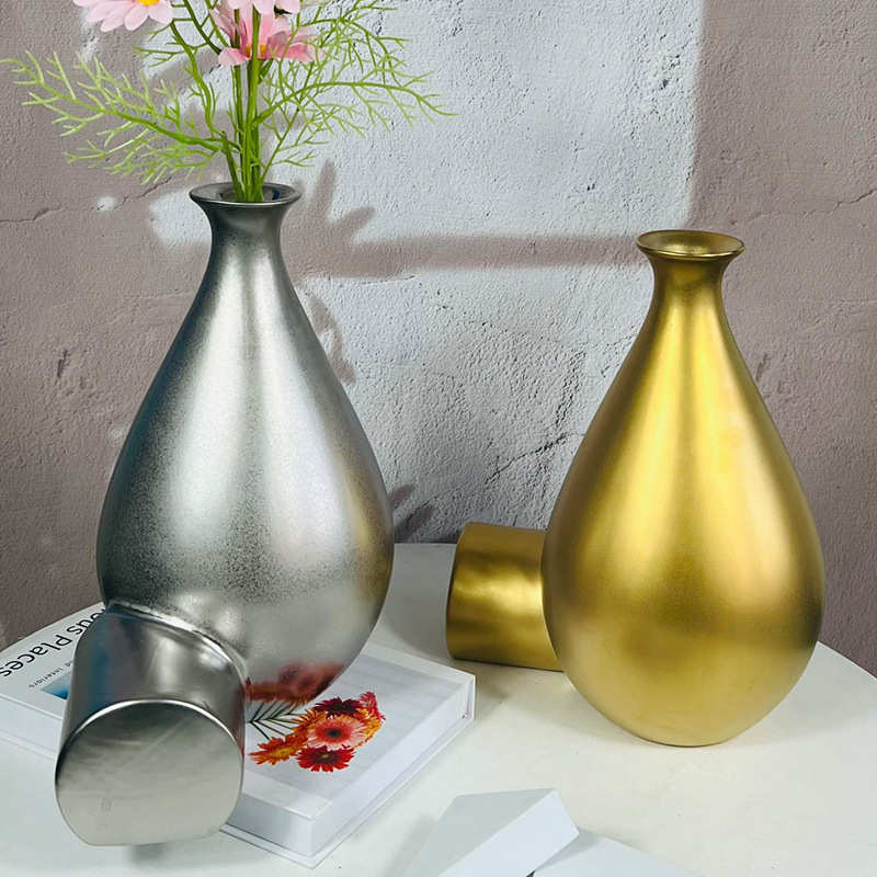 新中式摆件景德镇陶瓷花瓶创意简约干花花瓶北欧家居软装装饰品