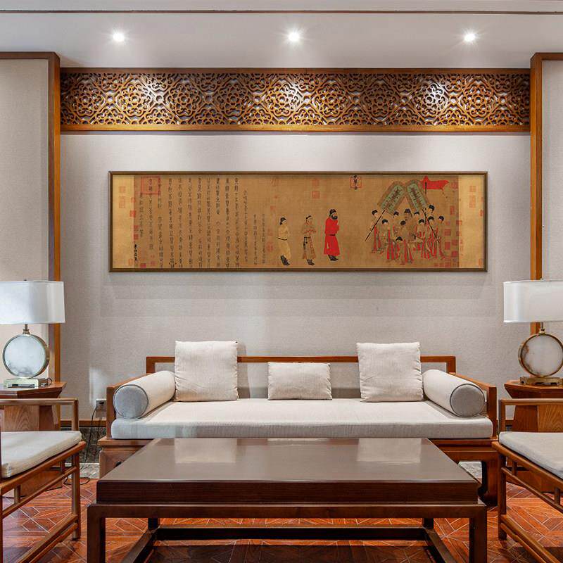 网红辇客图中步式厅大装画挂茶办室公室画字饰画仿古画十传世名画