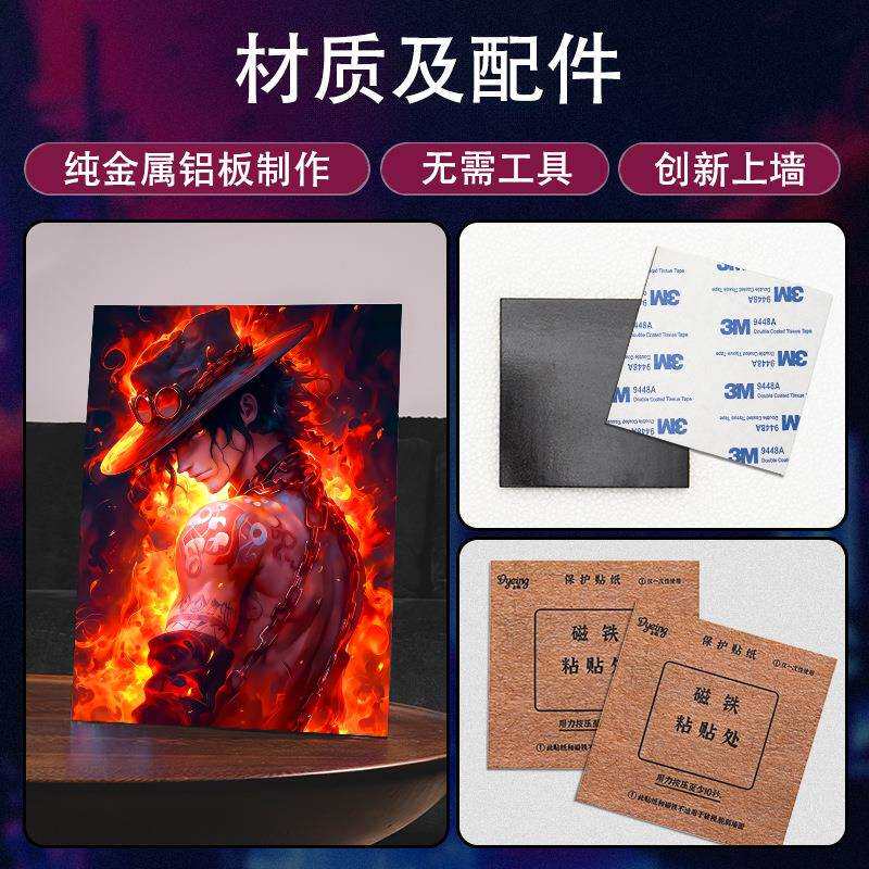 片来图制作属海金报装饰画画热转印热升华铝板无框PSB挂照磁吸画