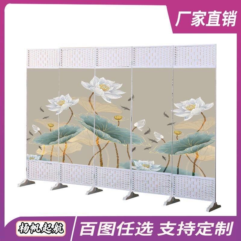 白框屏风隔断折叠客厅卧室遮挡简约现代移动养生饭店隔断墙餐饮
