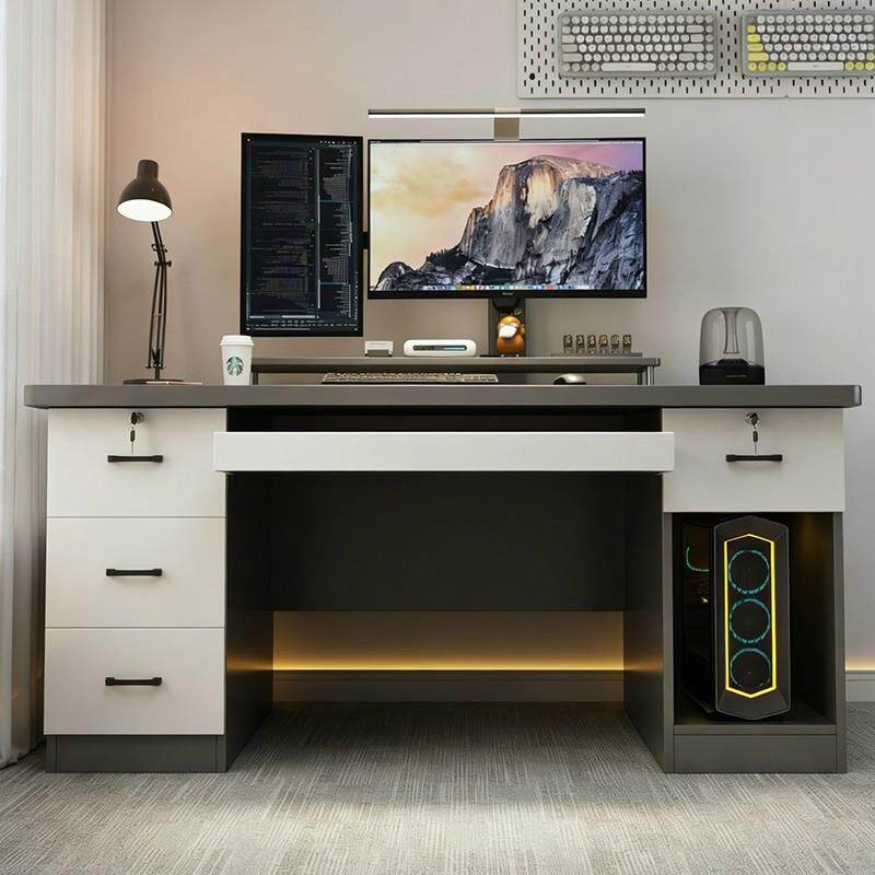 台式电脑桌家用卧室书桌写字桌带抽屉简约办公桌专用可放主机桌子