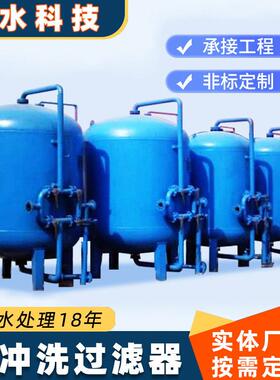 全自动大型污水水处理设备商用砂石反冲洗工业生产碳钢过滤器厂家