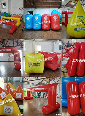 充气水上拱门三角圆柱正方形浮标漂比赛终点安全警示广告宣传定制