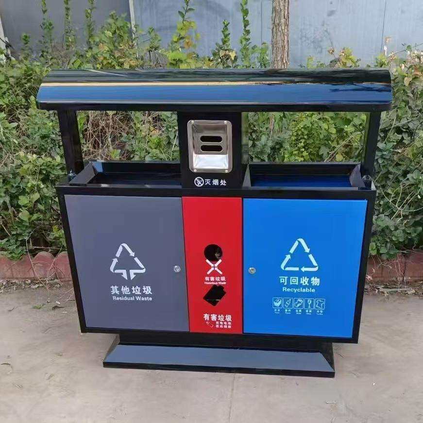 质量好的户外环卫垃圾桶 适宜公园街道使用的垃圾箱 镀锌板烤漆